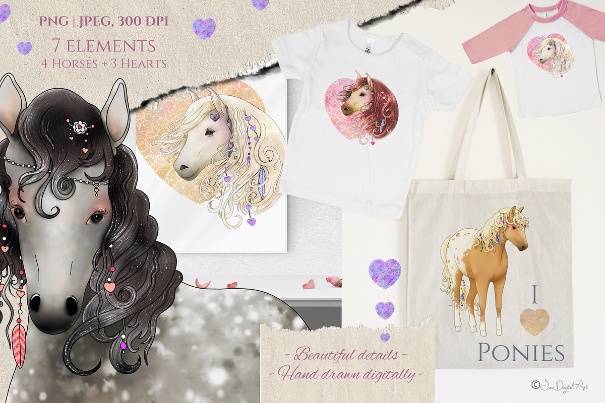 The Love Horse Set, an Illustration by Jen Digital Art (Photo 8 of 10)