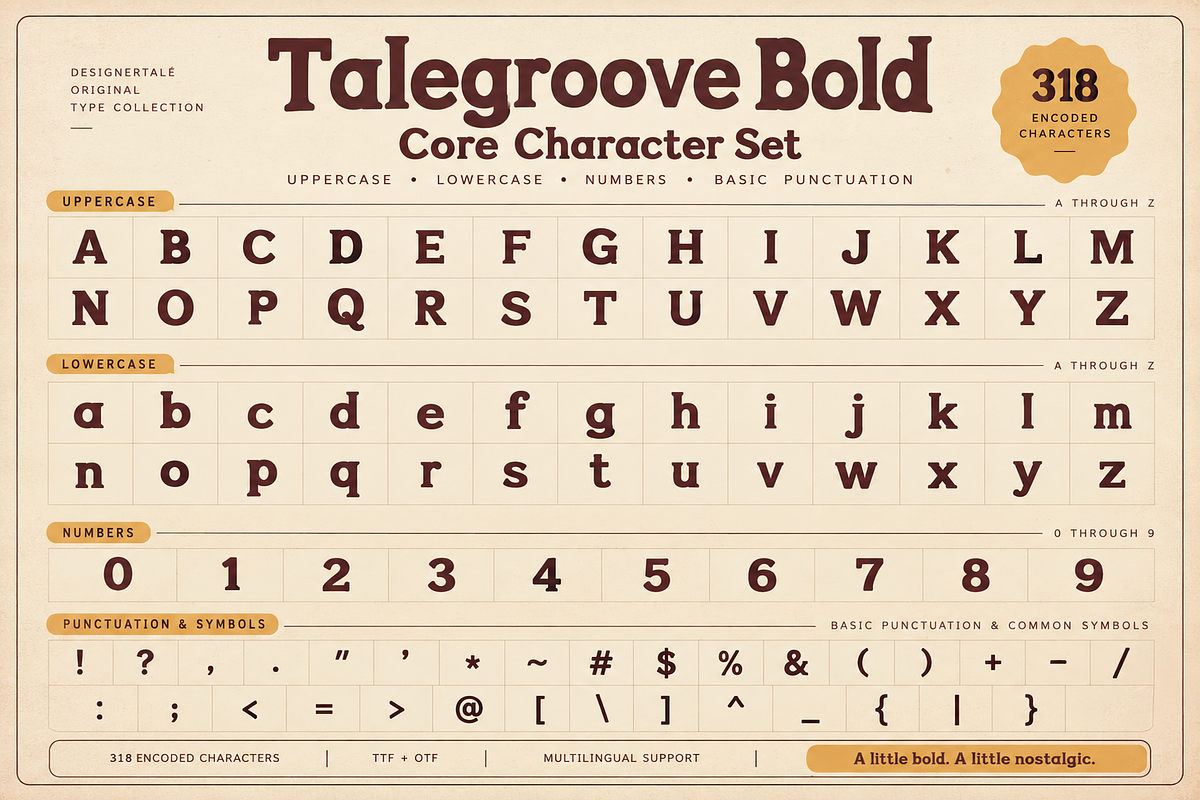 Talegroove Bold – Retro Serif Font, a Serif Font by Designertale (Photo 8 of 10)