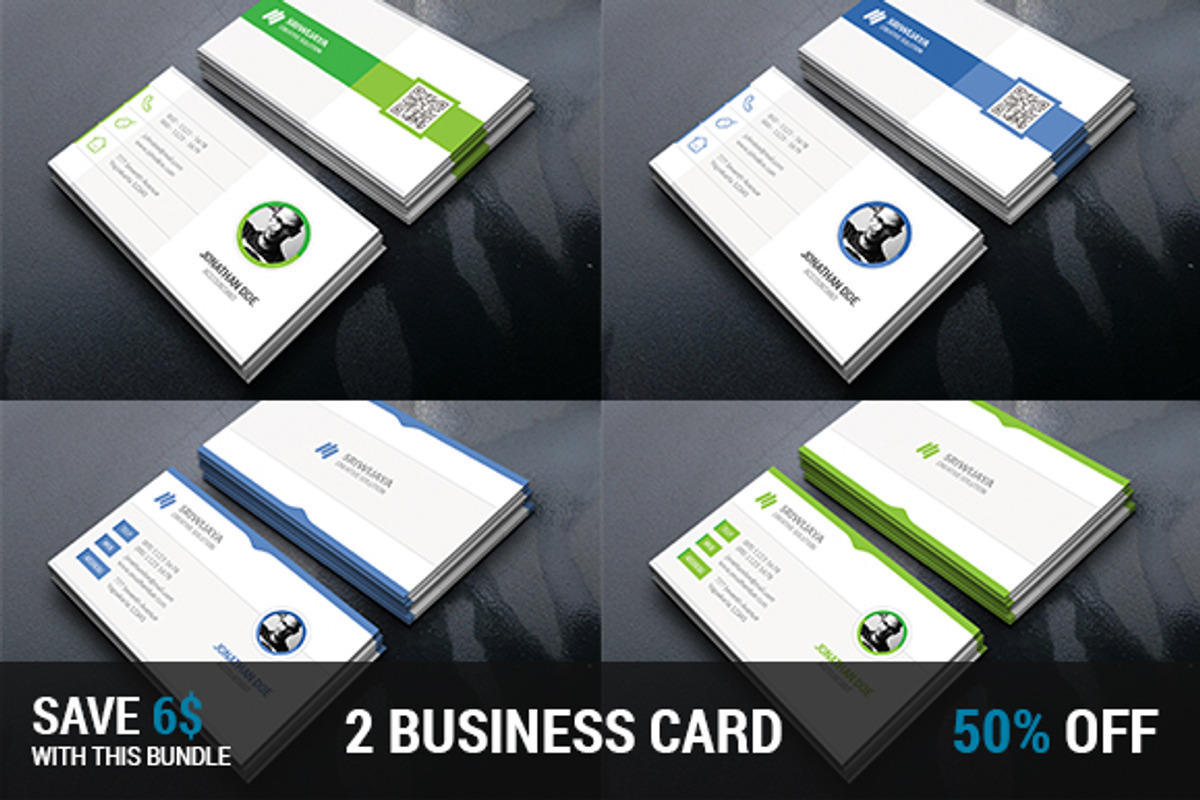 Clean Business Card Bundle, a Business Card Template by InfinityArt (Photo 1 of 5)