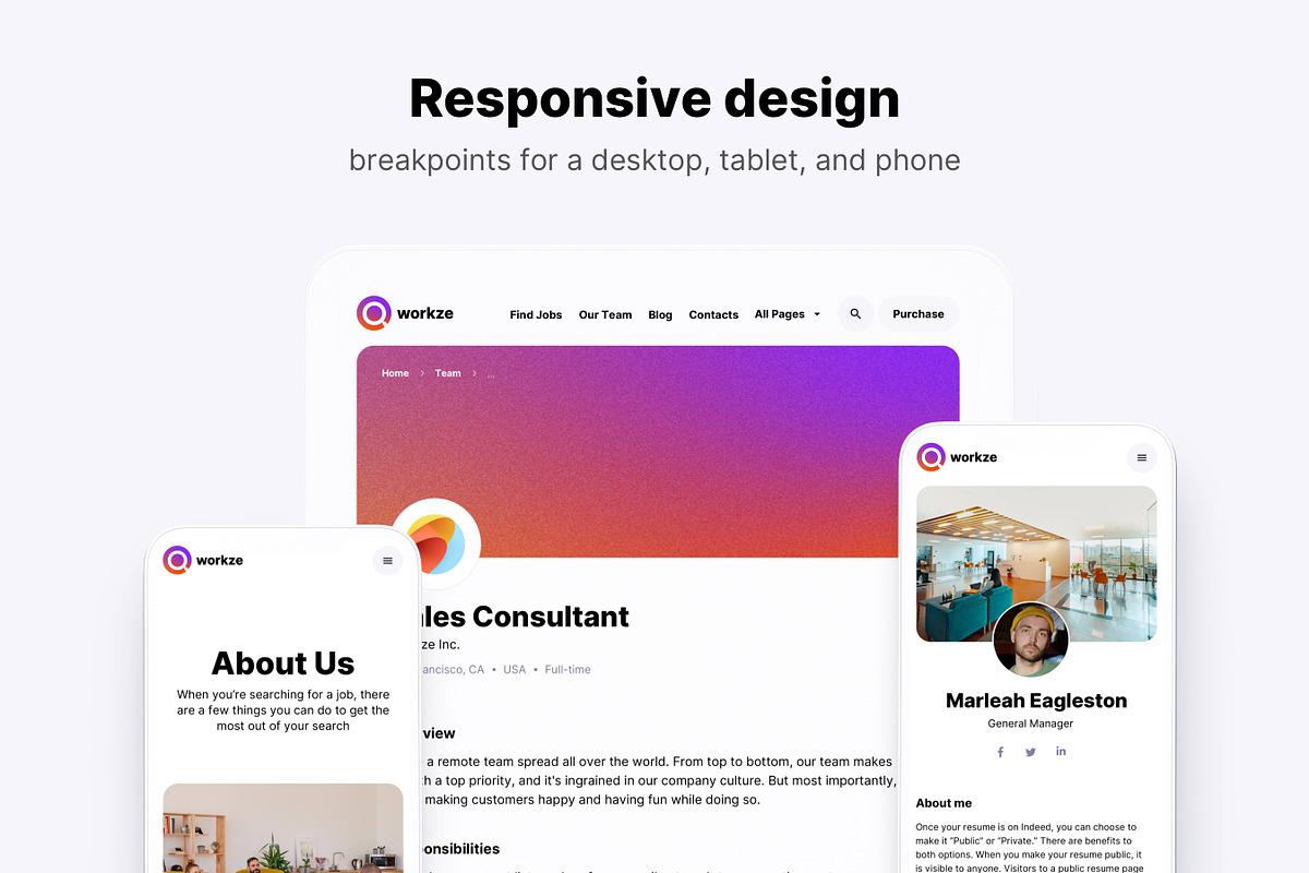 Workze job board template for Framer, a Landing Page Template by WhiteUI.Store (Photo 4 of 8)