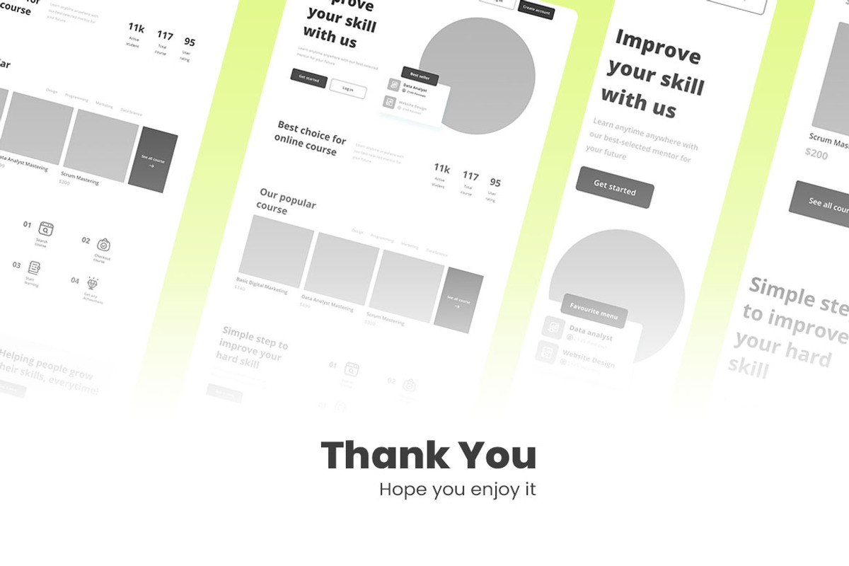 Online Course Wireframe Website, a Wireframe Template by INSPR STD (Photo 6 of 6)