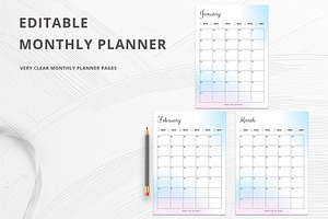 Editable Monthly Planner