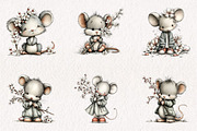 Funny Spring Mouse Clipart, a Seasonal Illustration by CreationArt (Thumbnail 2 of 7)