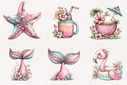 Watercolor Tropical Beach PNG, an Animal Illustration by CreationArt (Thumbnail 2 of 7)