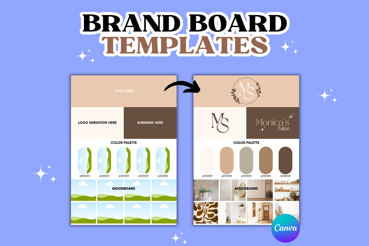 Brand Board Canva Template, Guidenes, a Branding & Logo Template by GraphiCarola (Photo 1 of 6)