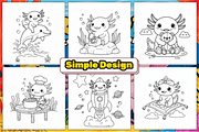 Axolotl Coloring Pages for Kids, an Animal Illustration by Design Station (Thumbnail 3 of 4)