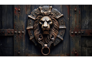 iron castle doors ai generated, an Architecture Photo by pikepicture