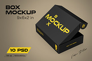 Box Mockup Set - 9x6x2 in, a Packaging Mockup by VadimPetrov (Thumbnail 1 of 12)