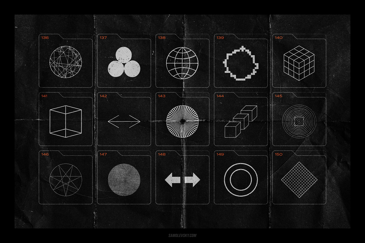 150 Geometric Distressed Shapes, an Object Graphic by Samolevsky (Photo 15 of 18)