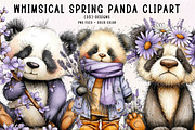 Whimsical Spring Panda Clipart, an Illustration by CreationArt (Thumbnail 1 of 13)