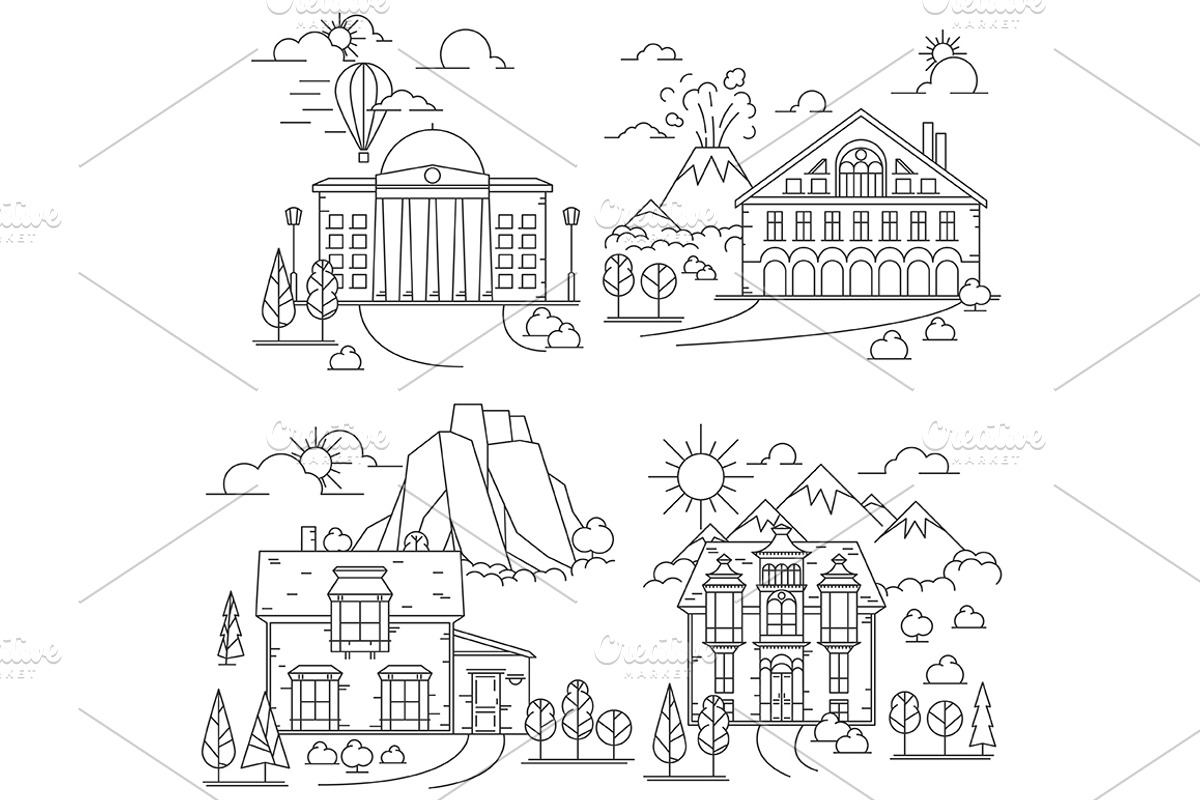 Nature line icon landscapes, an Object Graphic by IvanFet (Photo 2 of 2)