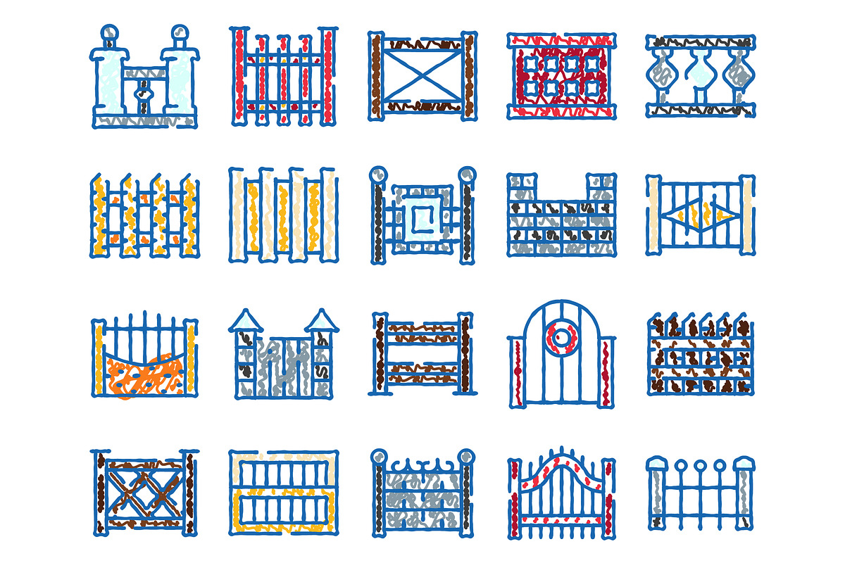 Collection of stylized fences and, an Object Graphic by pikepicture (Photo 2 of 3)