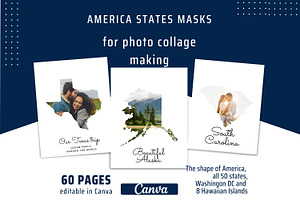 America States Masks for Canva, a Design Template by DigitalDesignsLaura