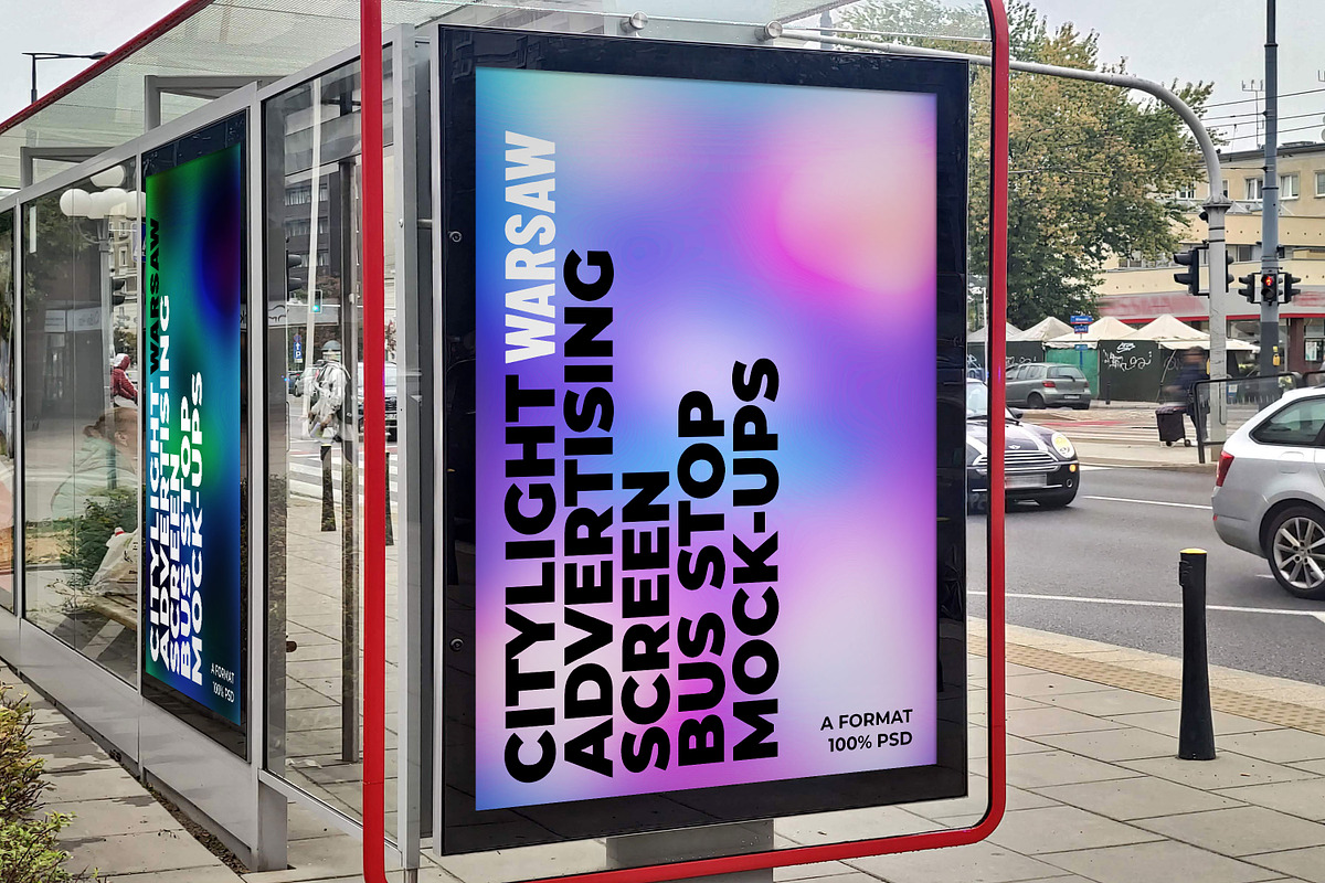 Warsaw Citylight Ad Bus Stop 12 v2, an Advertising Mockup by Graphic Shelter (Photo 5 of 8)