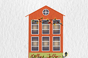 Christmas Houses Village Clipart, a Decorative Illustration by Oleksandra Illustrates (Thumbnail 9 of 14)
