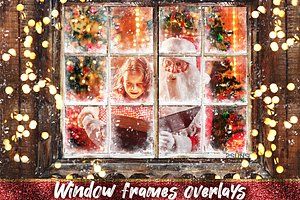 Christmas Window Photoshop Overlay