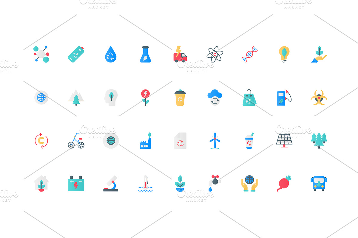 Sustainability environmental icons, an Illustration by Lemberg Vector