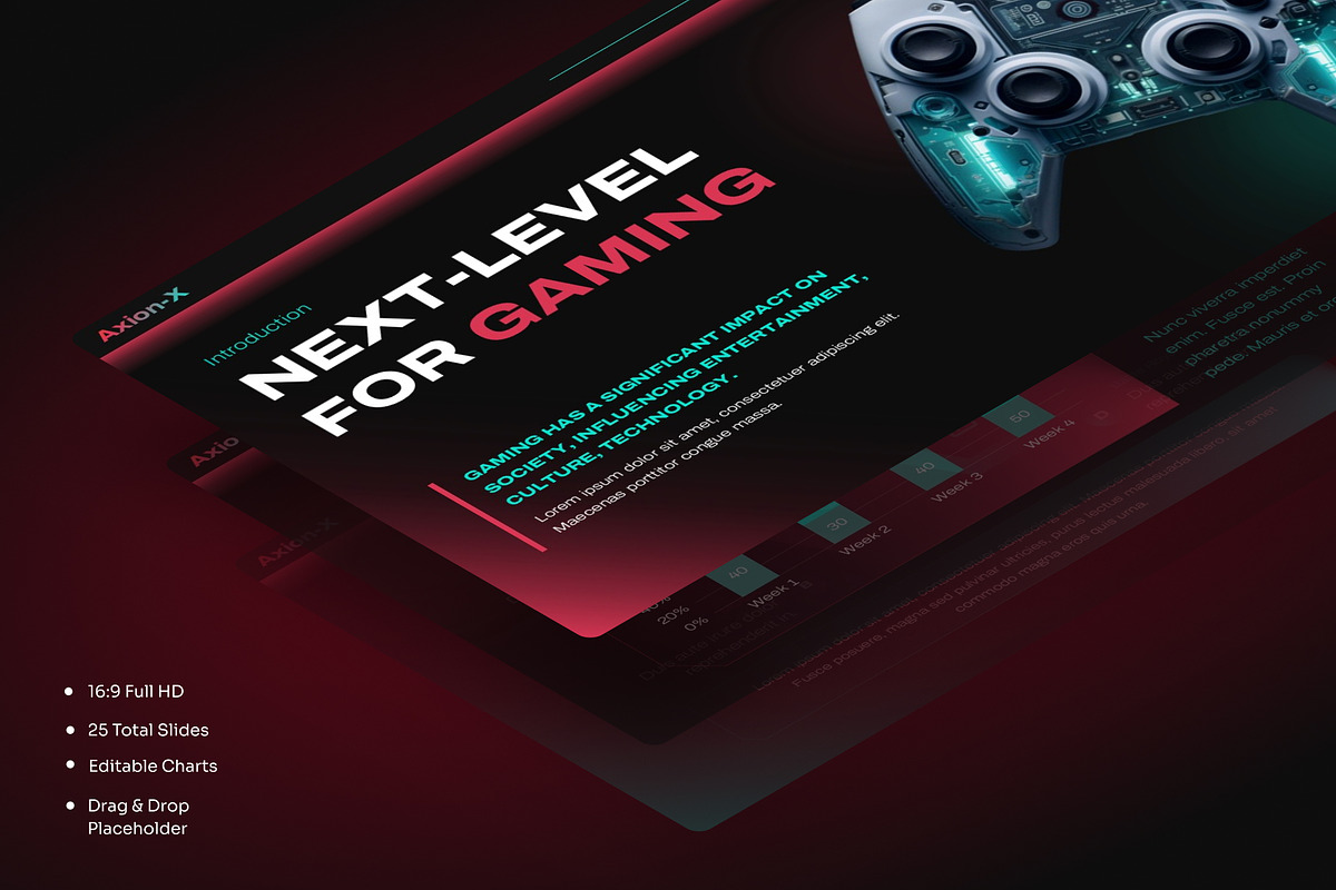 Axion-X Gaming PowerPoint Template, a Presentation Template by Premast (Photo 2 of 5)