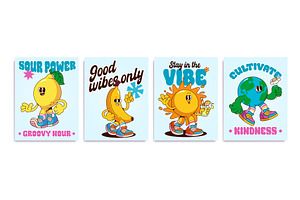 Lively retro posters with cartoon, an Illustration by art PVP - market