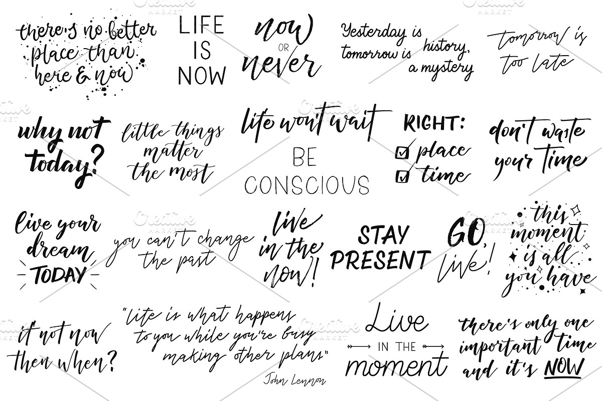 21 Mindfulness Lettering Quotes, an Object Graphic by Frayart (Photo 9 of 9)