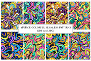 Vintage colorful seamless patterns, a Pattern Graphic by Robusta (Thumbnail 1 of 4)