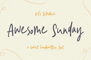 Awesome Sunday Cute Handwritten Font, a Sans Serif Font by Kotak Kuning Studio