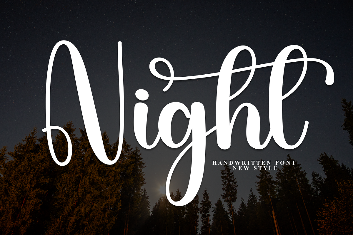Night | Script Font, a Handwritten Font by Scratchones (Photo 1 of 9)
