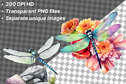 The Dragon Fly Collection Clipart, an Animal Illustration by Watercolor Digital (Thumbnail 10 of 20)