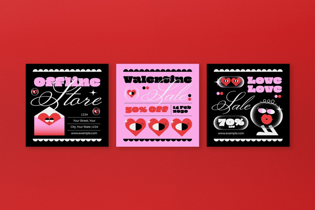 Black Pink Valentine Sale Banner, an UI Kit Template by graphicook (Photo 7 of 8)