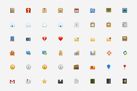 colored set of small marvelous icons