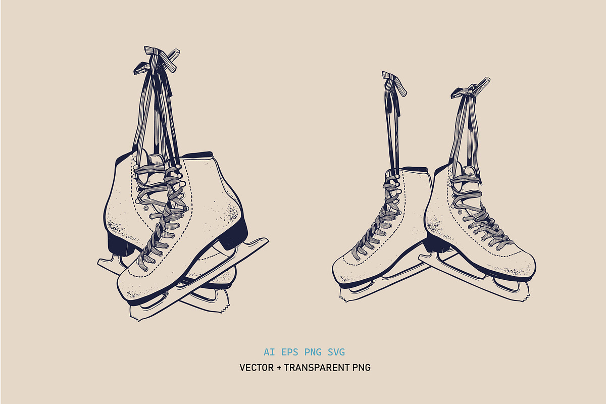 Hand drawn Figure Skating clipart, a Sport Illustration by Wild Muse (Photo 4 of 6)