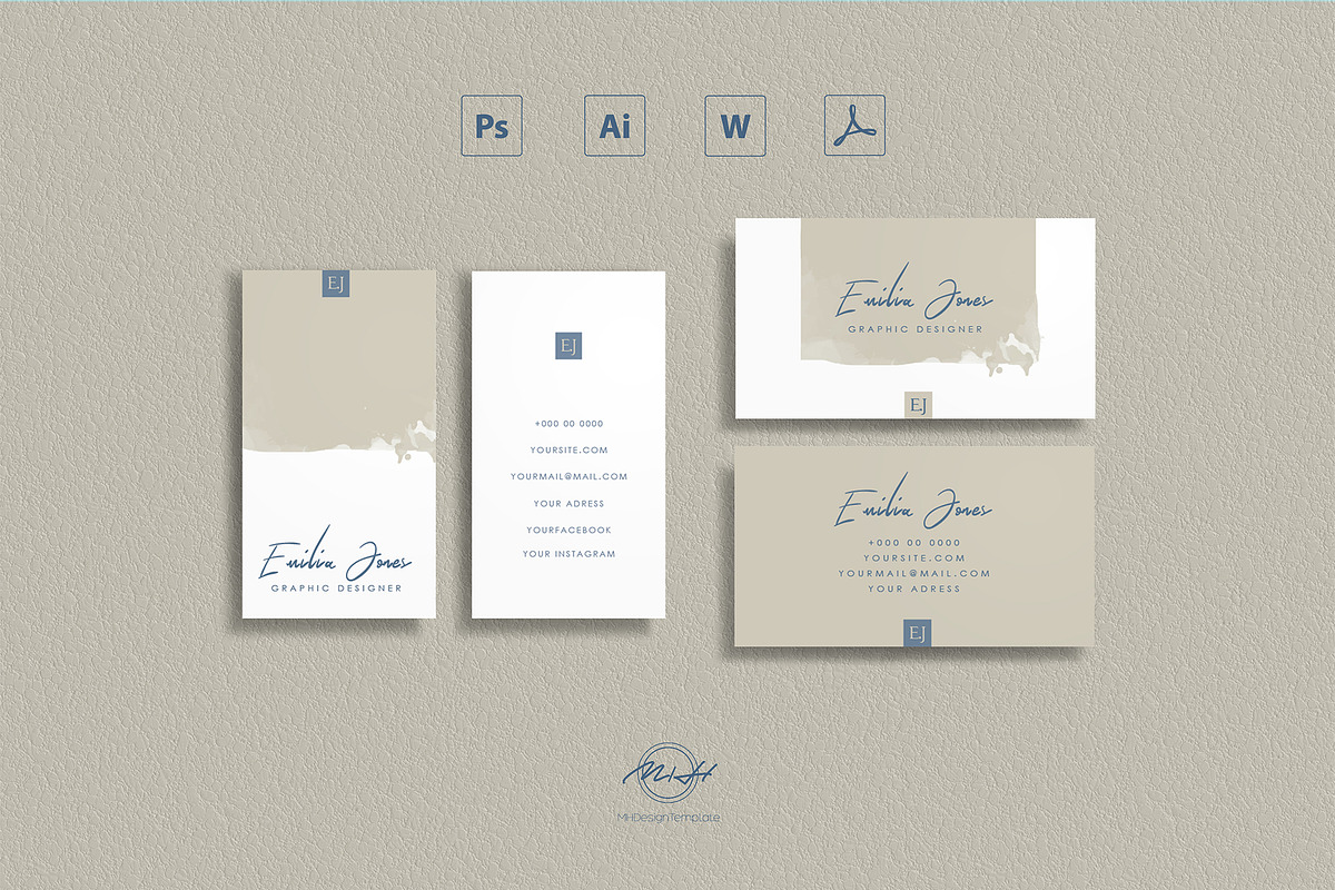 Bundle of 8 Bussiness Card Template, a Business Card Template by MH Design Template (Photo 6 of 6)