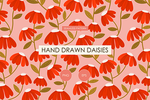 Climbing Daisies Seamless Pattern