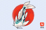 Koi Fish Vector Set, an Animal Illustration by Vecster (Thumbnail 4 of 8)