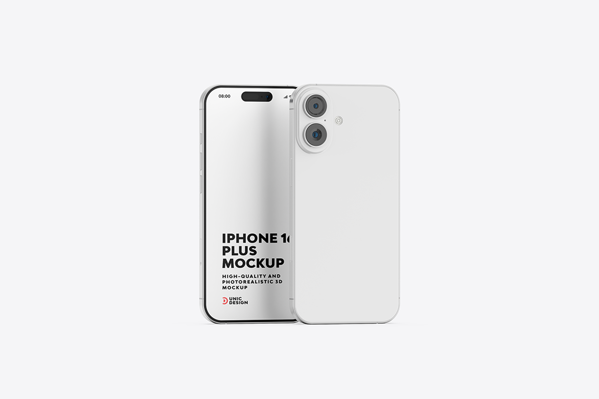 iPhone 16 Plus Mockup, an iPhone Mockup by UnicDesign (Photo 15 of 21)