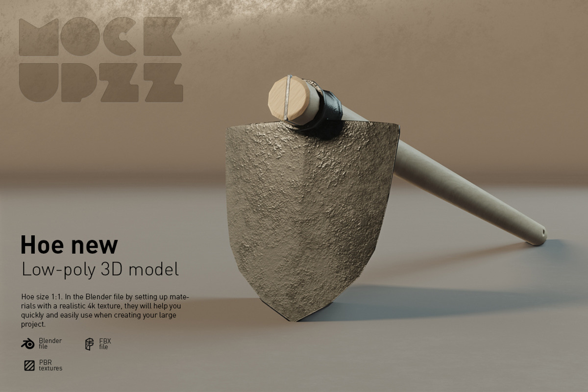 Hoe new, an Object 3D Model by mockupzz (Photo 1 of 7)