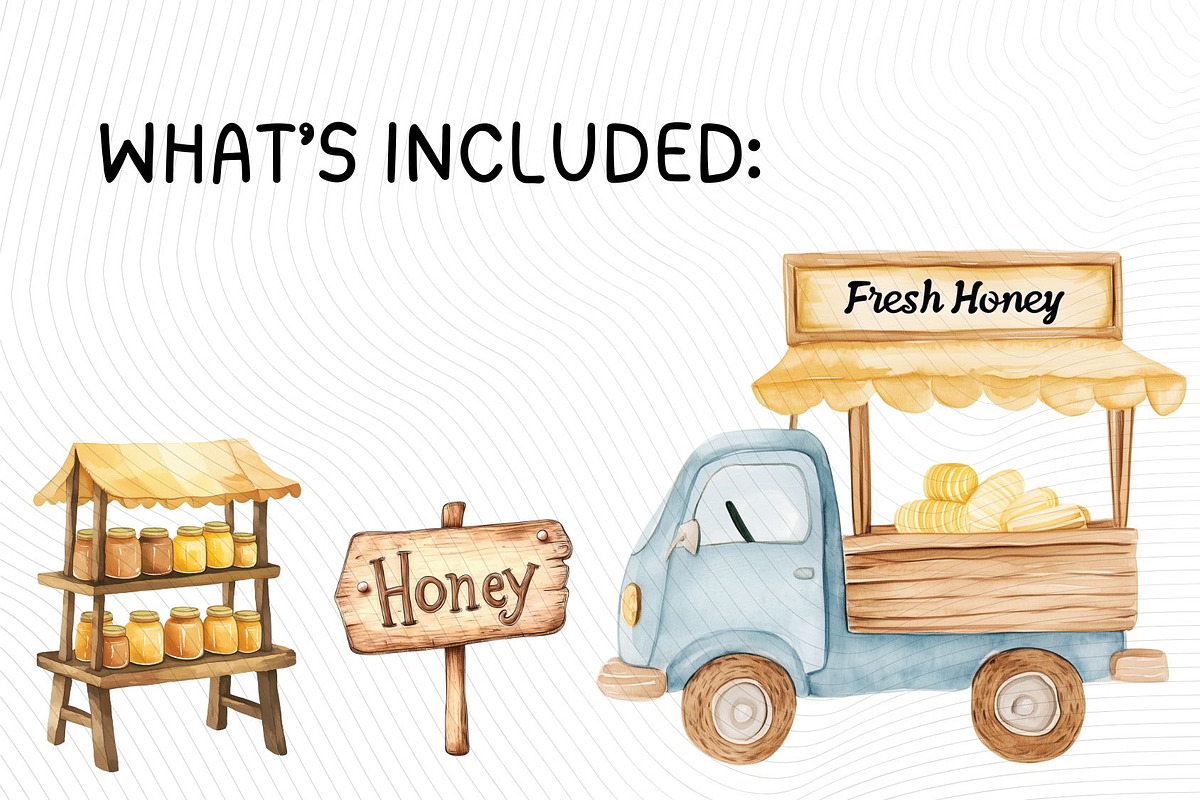 Bee and Honey Clipart Bundle, an Illustration by PassionPNGcreation (Photo 5 of 12)