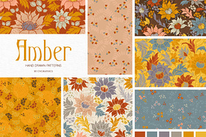 Autumn-Themed Floral Patterns, a Pattern Graphic by GVGraphics