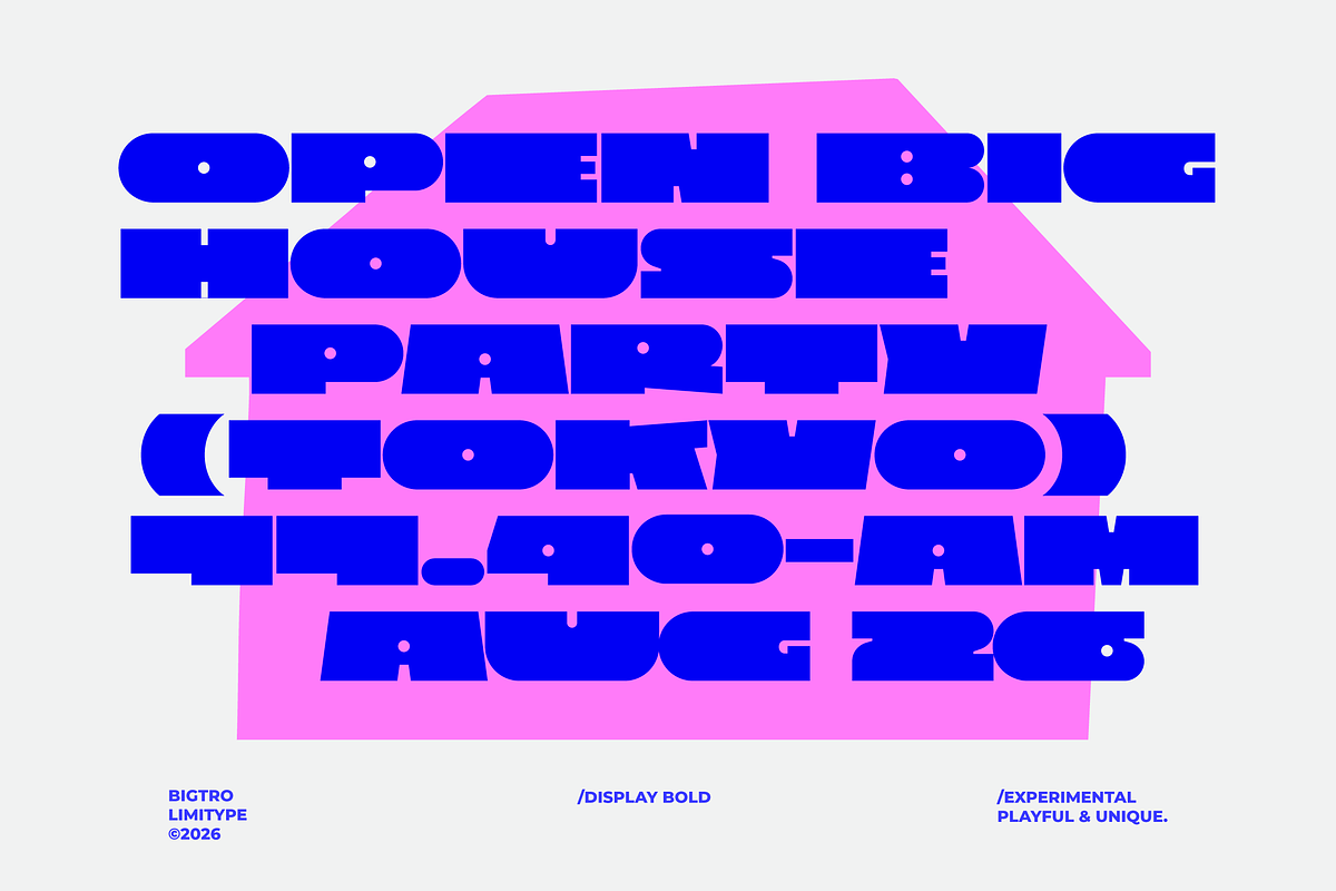 Bigtro - Bold Display Font, a Sans Serif Font by limitype (Photo 4 of 10)