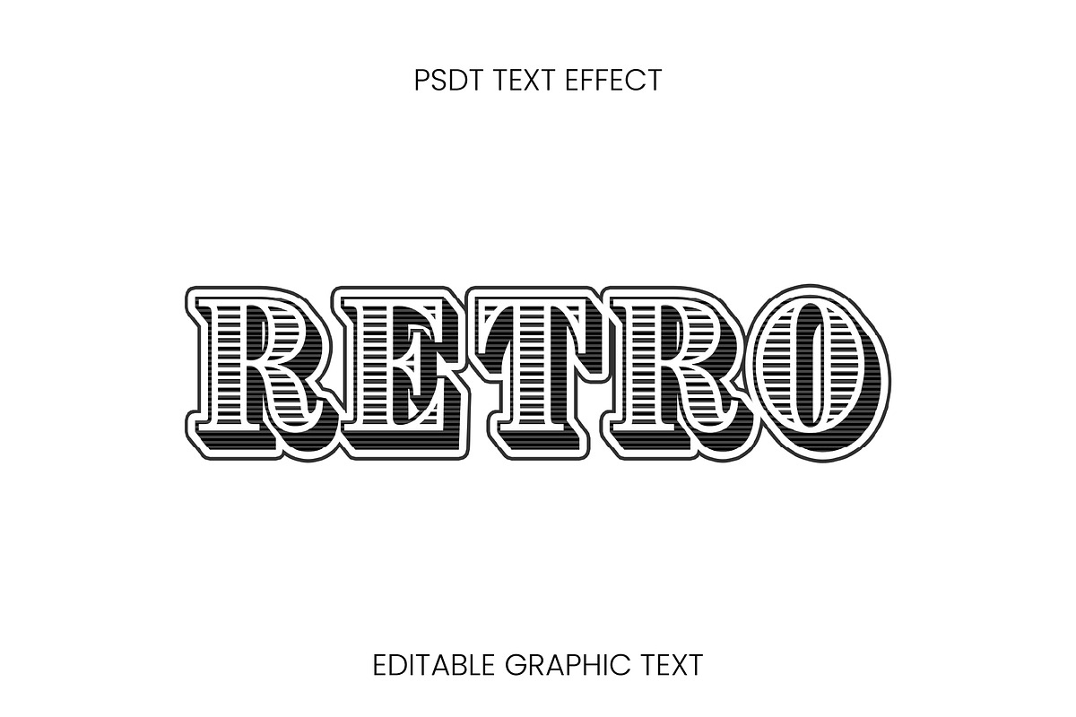 Retro Vintage Striped Text Effect