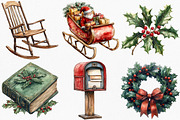 Vintage Drawing Christmas Clipart, an Illustration by Canvas Craft (Thumbnail 2 of 7)