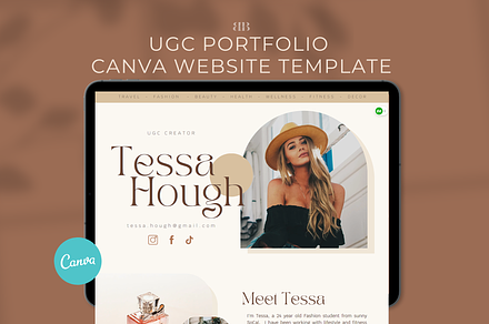 UGC Creator Canva Portfolio Website, a Landing Page Template by BLDGtheBoutique