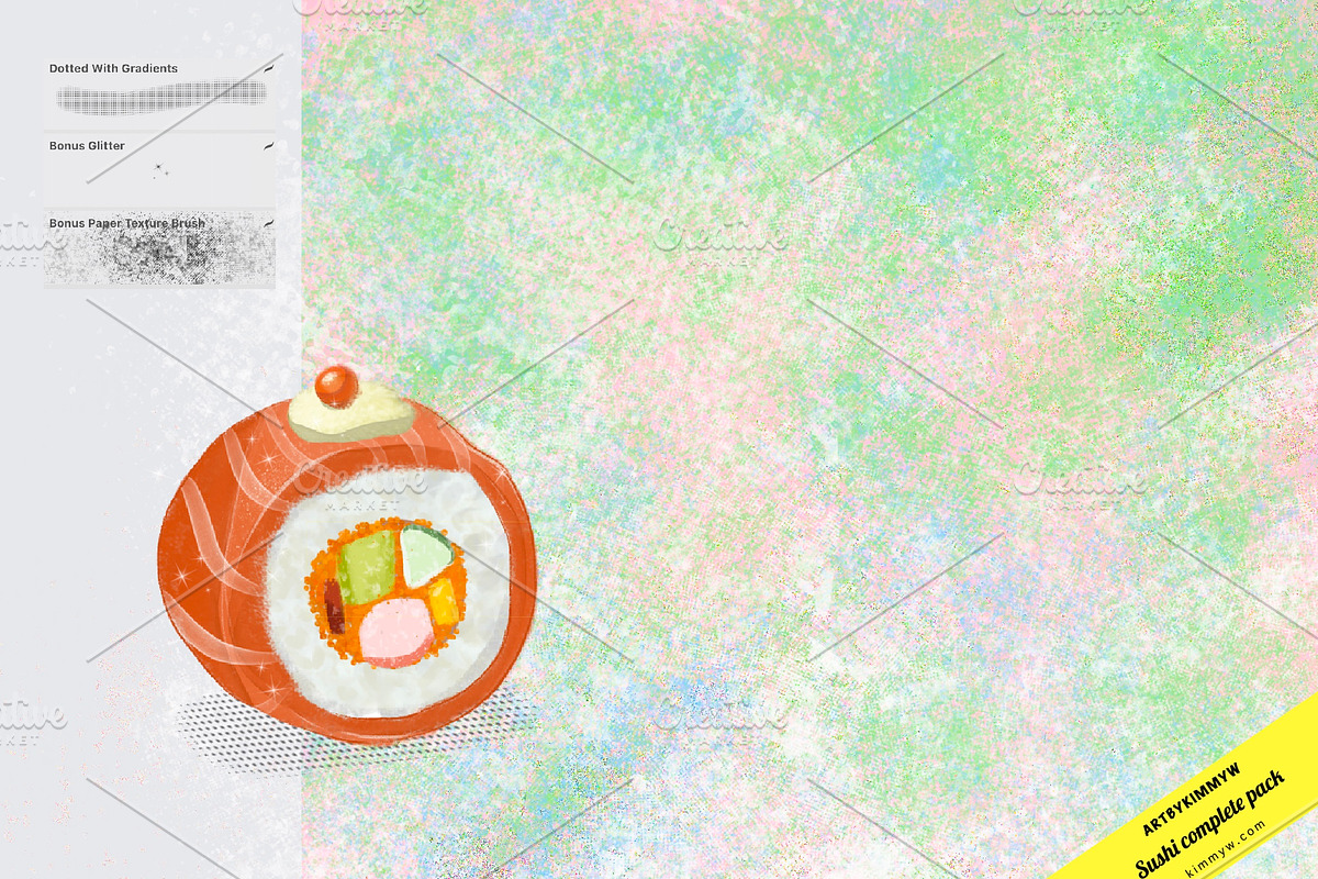 Procreate Sushi Drawing Brushes, a Brush Add-On by Artbykimmyw (Photo 10 of 13)