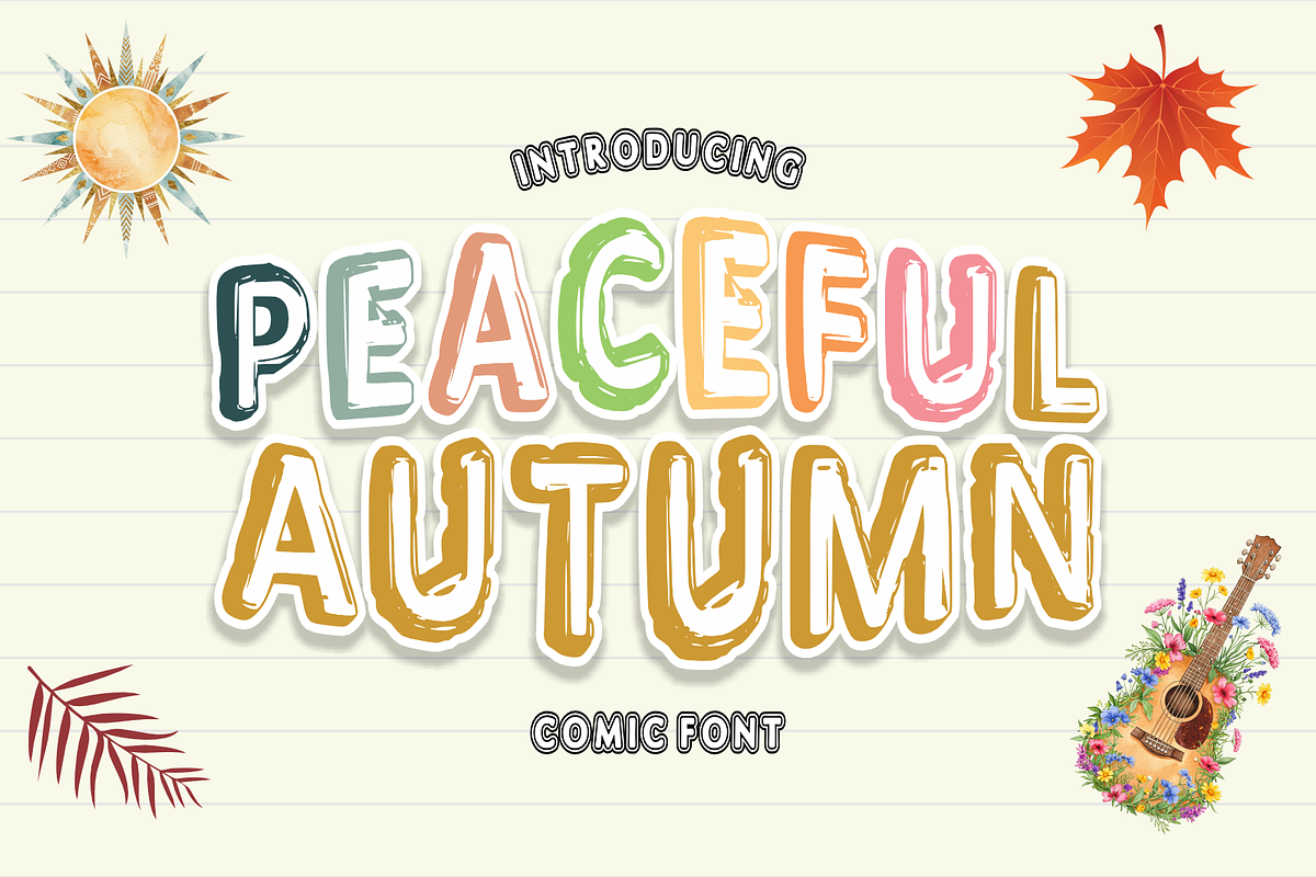 Peaceful Autumn - Display Comic Font, a Handwritten Font by KiddoGlyphs Studio (Photo 1 of 5)