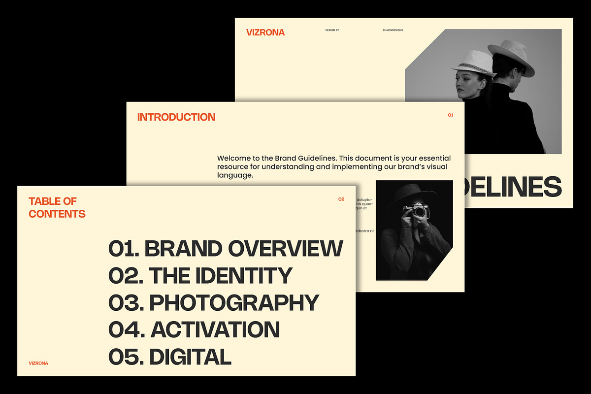 VIZRONA | Brand Guidelines Template, a Presentation Template by shaondesigns (Photo 2 of 9)