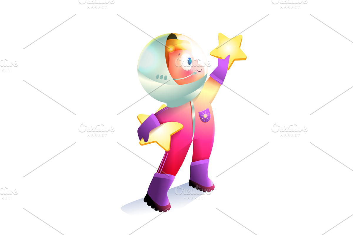 Little Cosmonaut Kids Illustration, an Illustration by Popmarleo Shop (Photo 3 of 3)