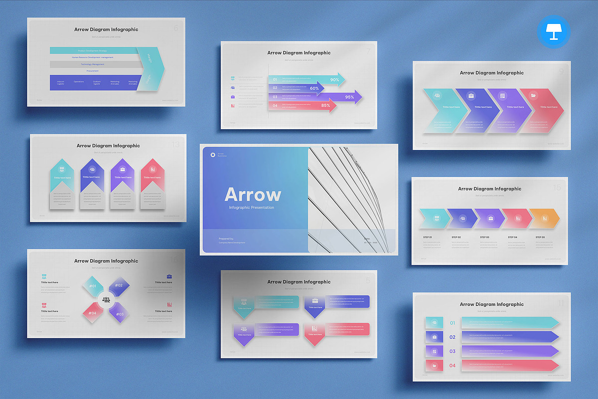Arrow Infographic Keynote, a Presentation Template by Pixslides (Photo 1 of 8)