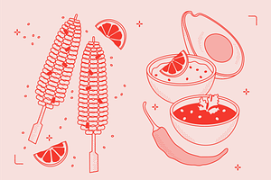 MEXICAN FOOD VECTOR ILLUSTRATIONS