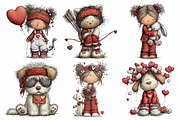 Valentine Cat and Dog Girl Set, an Illustration by Daily.Designs (Thumbnail 3 of 7)