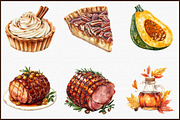 Watercolor Thanksgiving Food Clipart, an Illustration by Sublimation Artist (Thumbnail 3 of 6)